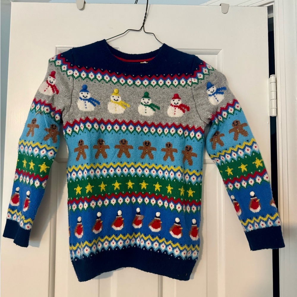 Boden Multicolor Kids Festive Crewneck Sweater Size 7-8